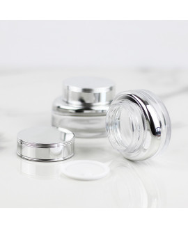 Cosmetic glass jar Titania 50 ml (silver)