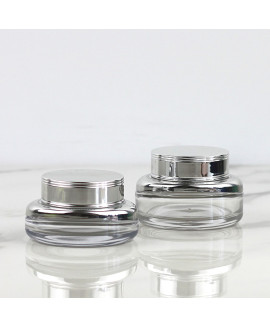 Cosmetic glass jar Titania 30 ml (silver)