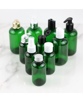 Cosmetic green plastic bottle Flora 200 ml 24/410