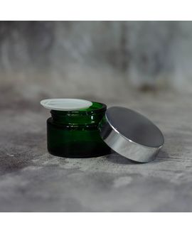 Cosmetic glass jar Flora 30 ml (green)