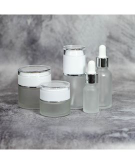 Cosmetic glass jar Theia 20 ml (frosted with acrylic lid)